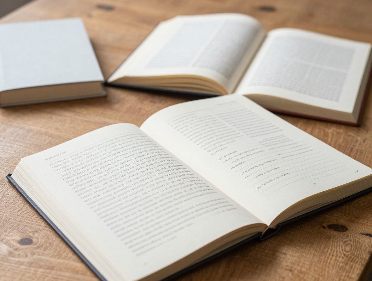 Livres ouverts et carnets de notes disposés sur une surface en bois clair, avec une lumière douce qui éclaire les pages, symbolisant la recherche de la connaissance et l'objectivité intellectuelle