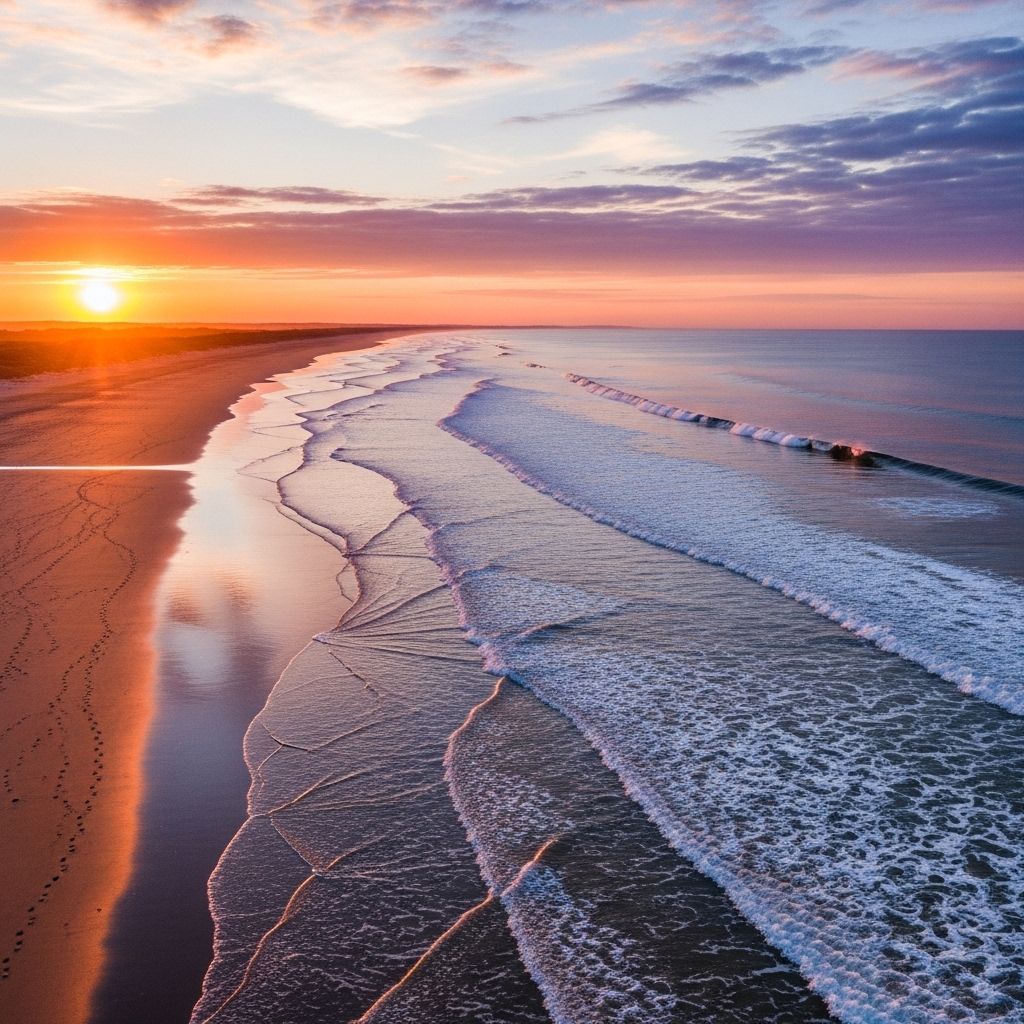 Vue aérienne d'une forêt dense aux tons verts profonds baignée d'une lumière dorée matinale filtrant entre les cimes des arbres, évoquant la sérénité et l'harmonie naturelle